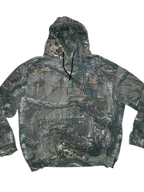 Realtree Camo Hoodie with Orange Logo Baggy Boxy Fit XXL